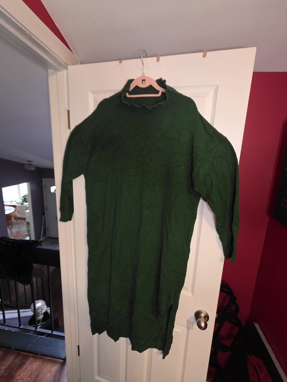 Eloquii Dark Green Mock-Neck Sweater Dress